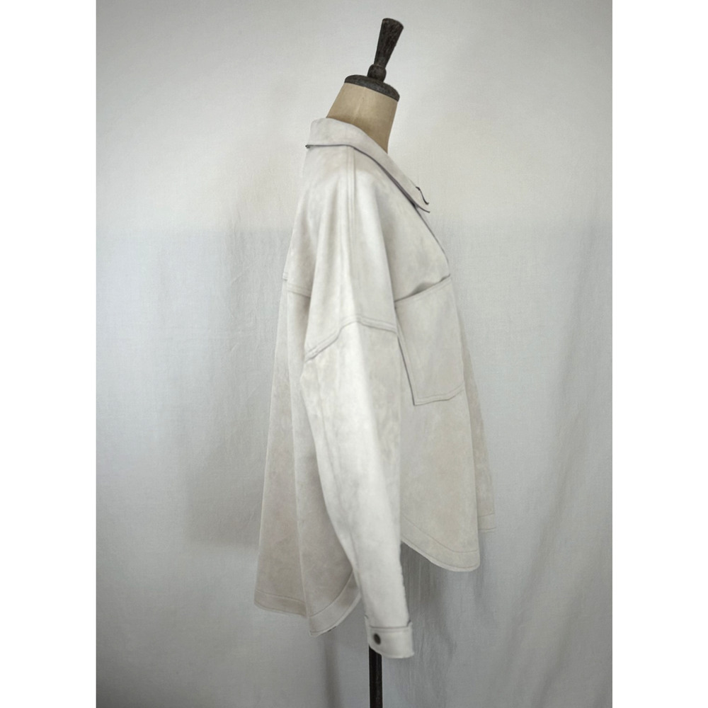 NWT Dear John BOUTIQUE Oversized Ivory Faux Suede Jacket / Shacket XL #0252 XL - Picture 2 of 9